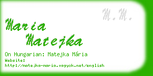 maria matejka business card